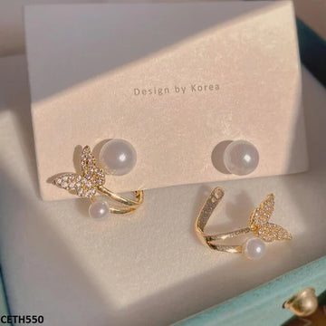 LSH Butterfly/Pearl Stud Tops Pair