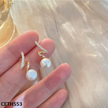 LSH Zigzag/Pearl Stud Tops Pair