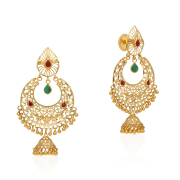 Golden Chandbali Earring - 2