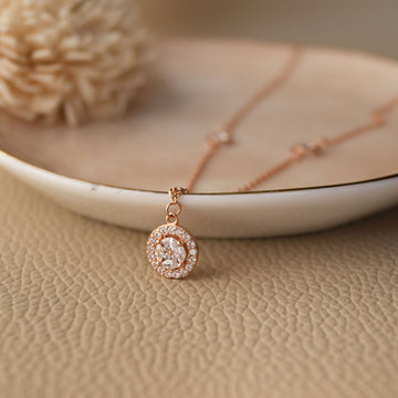 Minimal Cluster Rose Gold Plated Sterling Silver Necklace Set