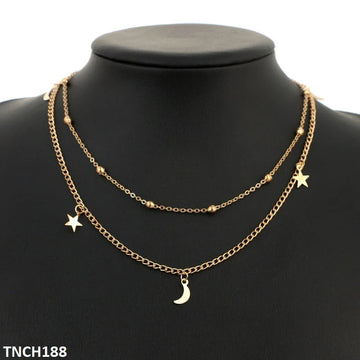 YYE Balls/Moons/Stars Curb Layered Necklace