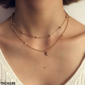 YYE Balls/Moons/Stars Curb Layered Necklace