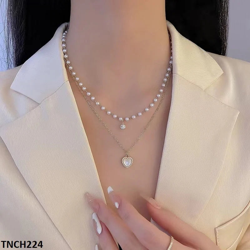 BTO Heart Pearl Layered Necklace