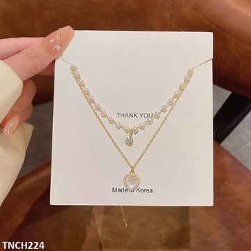 BTO Heart Pearl Layered Necklace