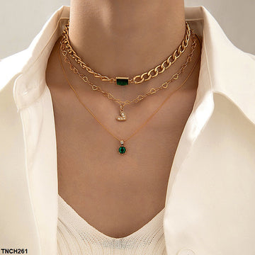 YYE Square/Heart Star Link Necklace